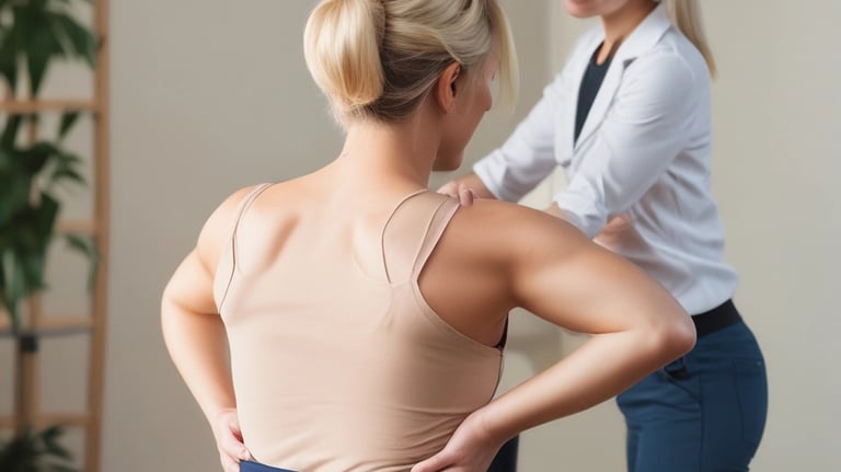 Chiropractor adjusting a patient’s neck in a bright clinic