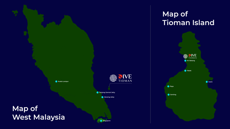 Dive Tioman map