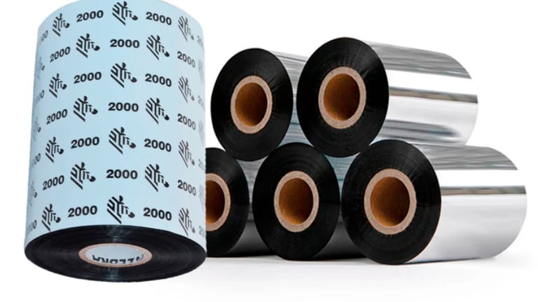 Cintas de transferencia térmica para impresoras Zebra y TSC, compatibles con papel y polipropileno
