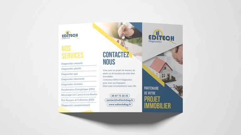 Dépliant flyer Editech Diagnostic graphiste immobilier 