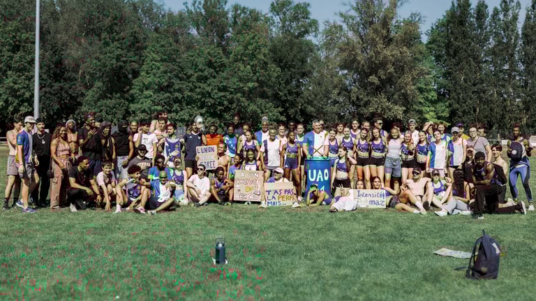 Photo de groupe du club d’athlétisme UAO31 aux interclubs 2025