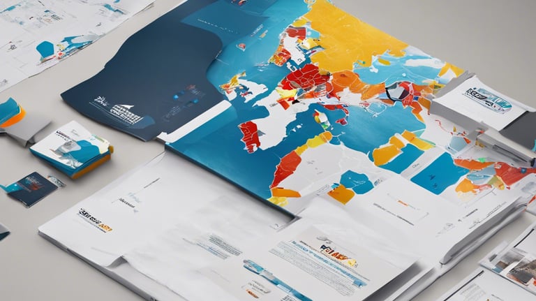 An abstract, pastel-colored, 3D-rendered representation of data analysis and search engine optimization (SEO). The image features a computer interface with various analytics symbols, including a magnifying glass, bar charts, pie charts, and a search bar with the text 'SEO'. Surrounding the interface are different objects such as a potted plant, a cup with a saucer, and a megaphone, all placed on a light green background.