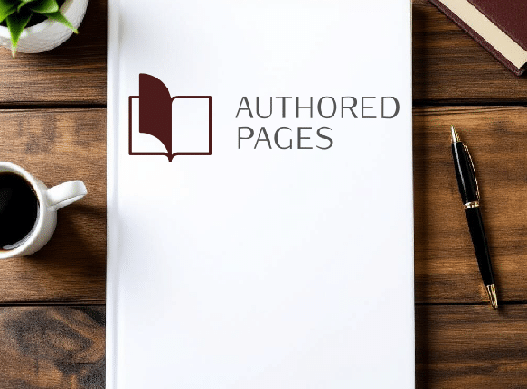 book cover that reads authored pages laying on a table.
