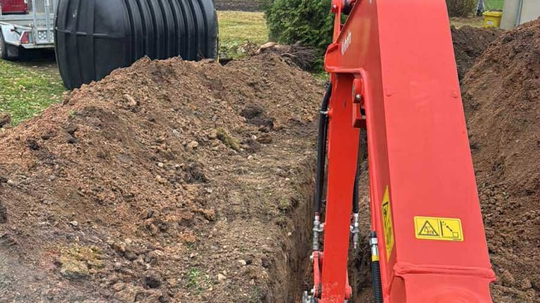 kasamas griovys backai, bus statomi valymo irenginiai, kasama transeja pakloti vamzdziams
