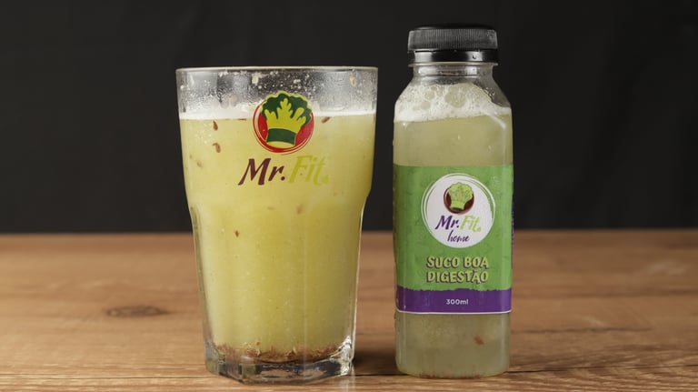 Suco Abacaxi, hortelã e linhaça