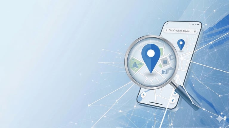 Und ich magische Darstellung wie man am Handy etwas sucht