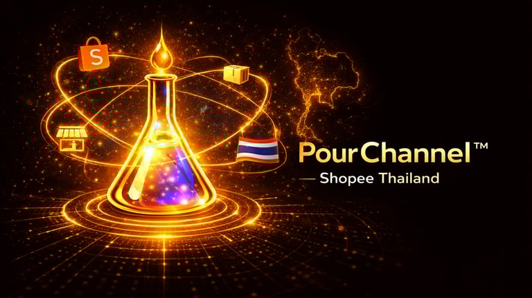 Pour Channel digital sales visual showing how products connect to online marketplaces