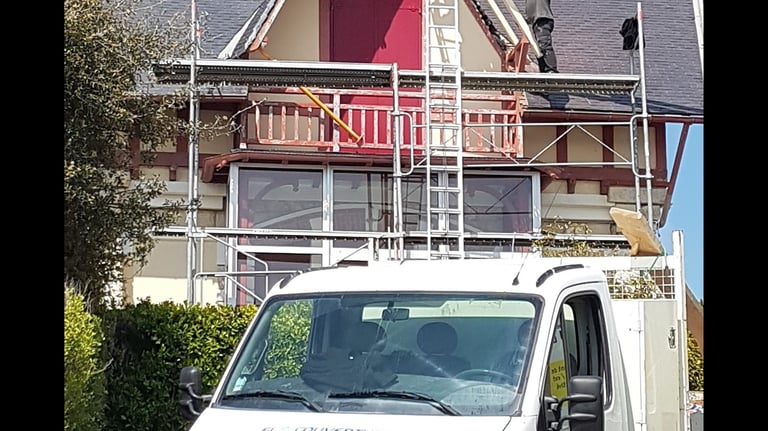 échafaudage rénovation toiture ardoise 