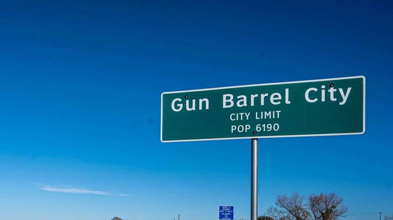 Gun Barrel City Signage