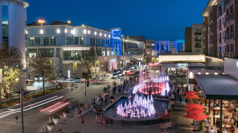 Little Elm City Street at Night