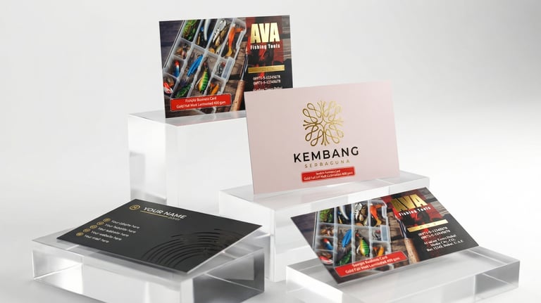 Gold foil spot UV matt business cards UAE for luxury brand identity.