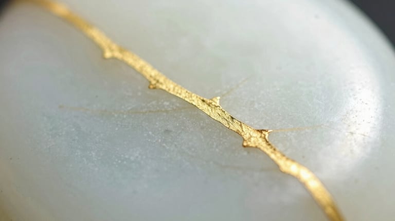 Abstract macro photography of sunlight hitting a piece of polished white jade with veins of champagne gold. Soft focus, high-key lighting, representing the 'Metal' element in a minimalist way.