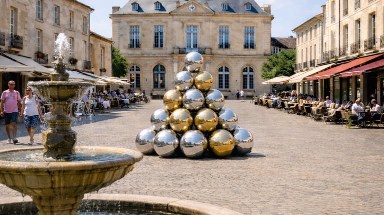 Décor urbain sphère géante