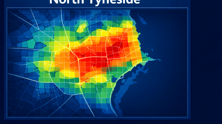 North Tyneside property heat map highlighting investment hotspots around North Shields and coastal a