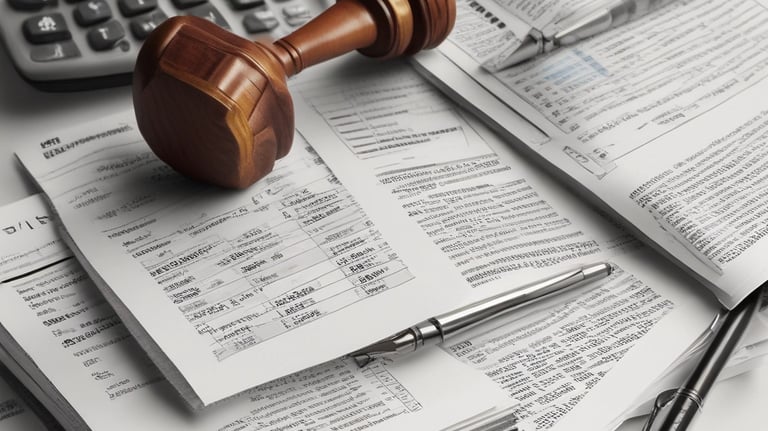 A clean workspace with a tablet displaying recent tax and compliance articles