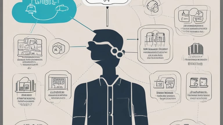 Technical architecture diagram displayed on a laptop screen