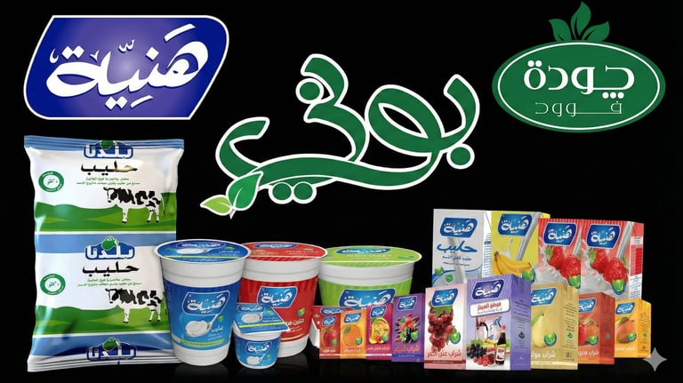 شعار شركة جودة فود (علامة هنية) - مجموعة الغراسي التجارية - عميل مؤسسة مشرح للمحاماة.