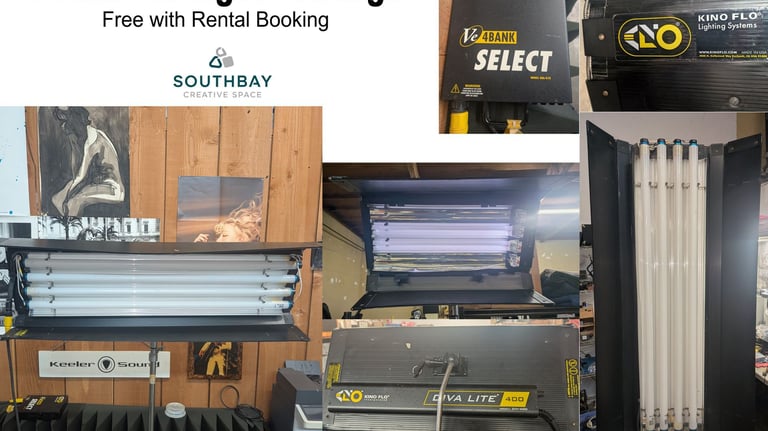 south bay creative space provide 3 free Kino flo lighting systems with every rental
