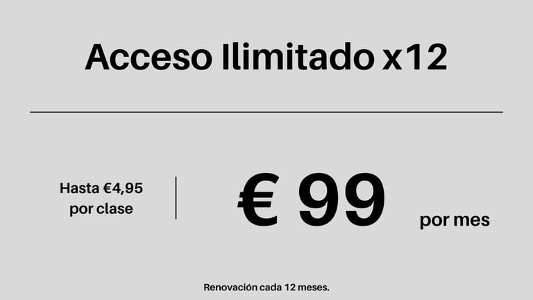 pase ilimitado por 12 meses