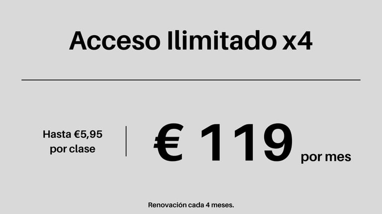 pase ilimitado por 4 meses