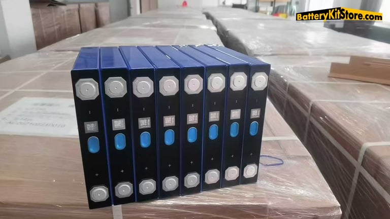 detail of LiFePO4 prismatic battery cells