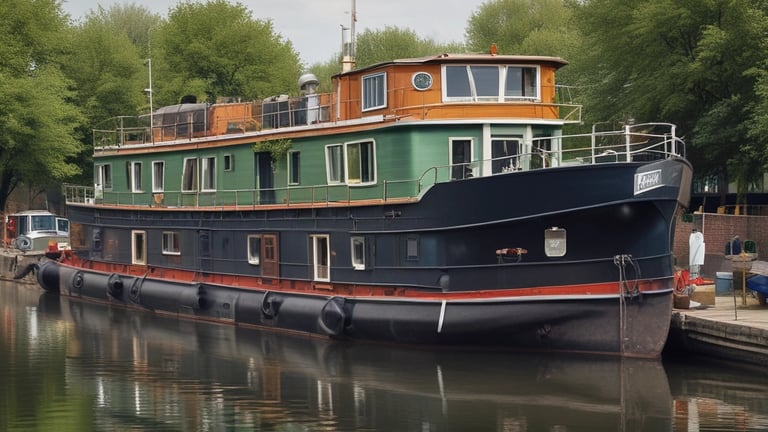 a large boat floating on top of a large body of water