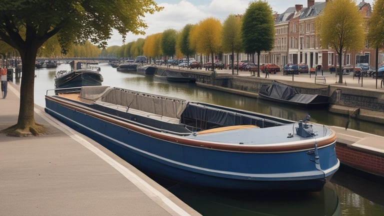 a large boat floating on top of a large body of water