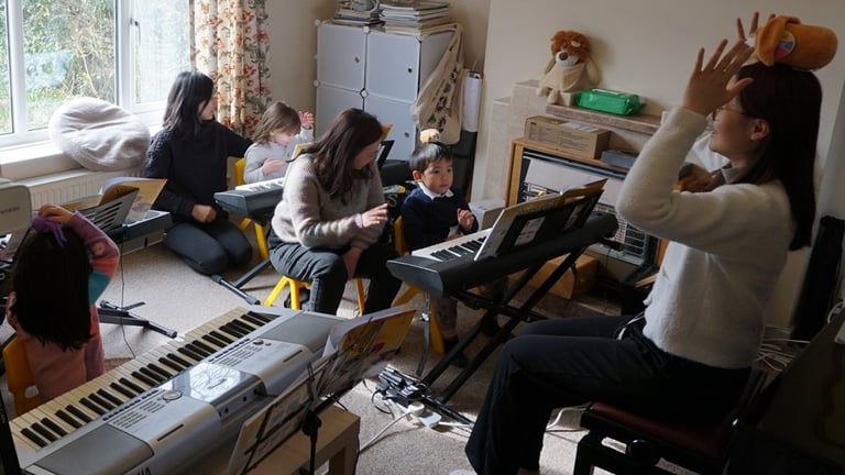 Photo1 – student participating in music lesson