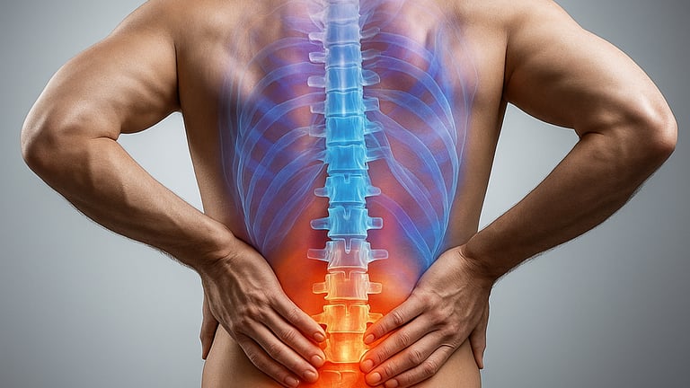 Pain radiating from lower back to leg - typical sciatica symptoms.
