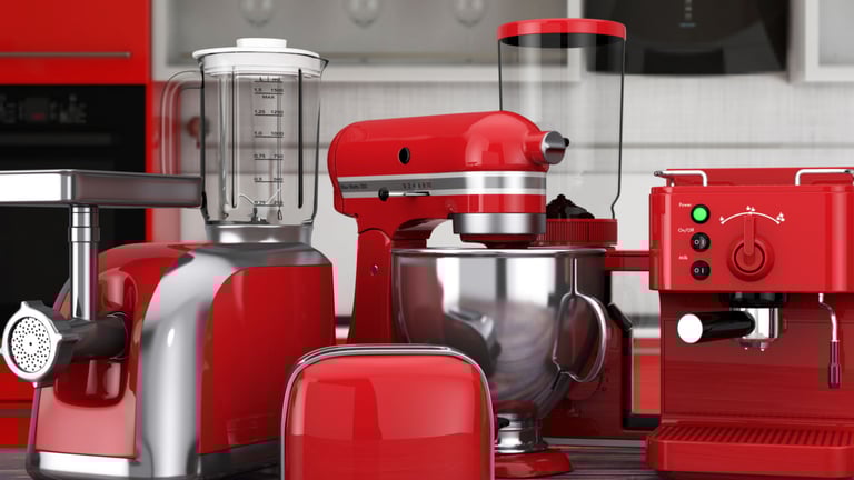 a kitchen counter top with a blender and a blender