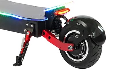 a scooter with a colorful light up