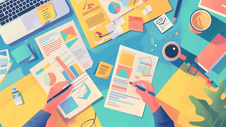 Content creator developing local marketing strategies in a collaborative workspace.