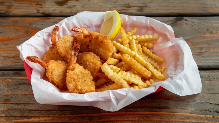 Shrimp basket with fries from Captain’s Galley