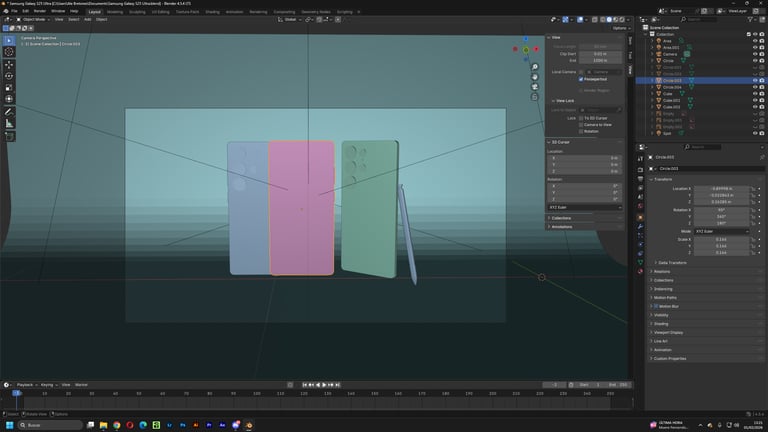 Samsung Galaxy S25 Ultra Blender 3D Maqueta