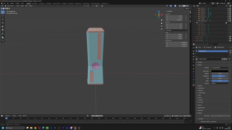 XBOX 360 SLIM Blender 3D Frontal