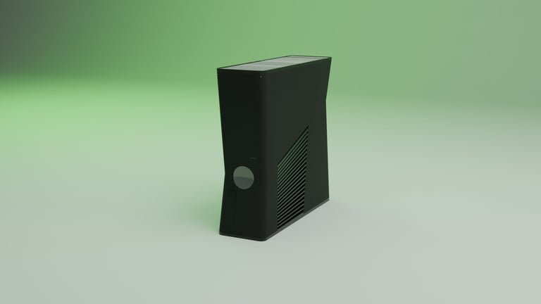 XBOX 360 SLIM Blender 3D Frontal 3/4