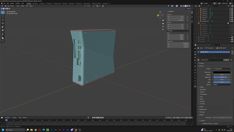 XBOX 360 SLIM Blender 3D Lateral