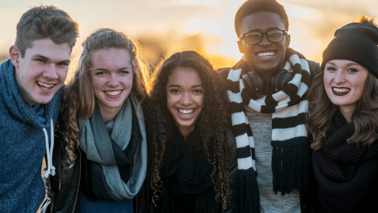 a group of friends posing for a picture