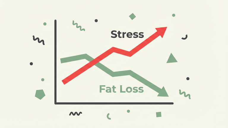 Infographic showing the Stress/Weight Loss Paradox