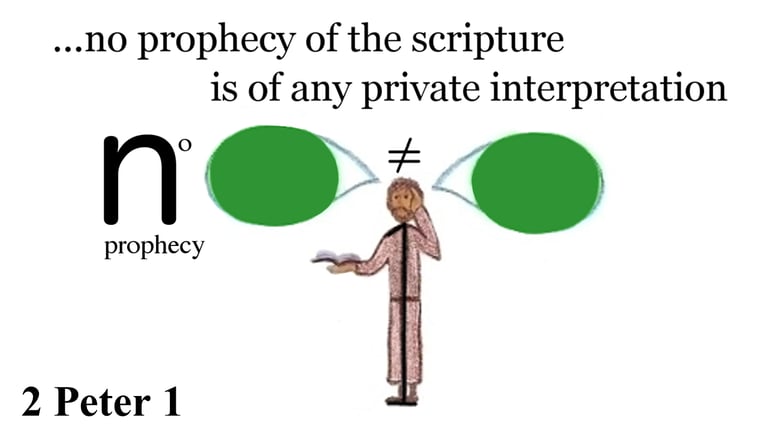 2 Peter 1:20 ...no prophecy of the scripture is of any private interpretation.