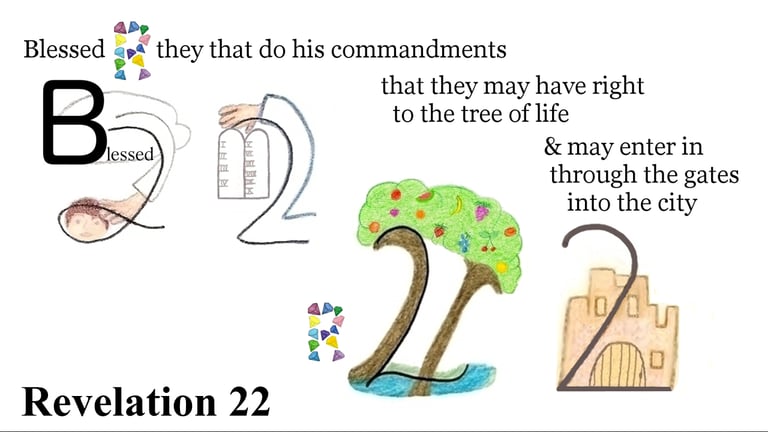 Revelation 22:14 Blessed are they that do his commandments, that they may have right to the tree...