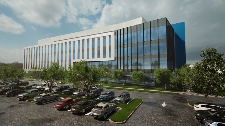 an architectural rendering of a new commercial building
