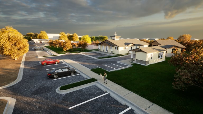 an architectural rendering of a new commercial building