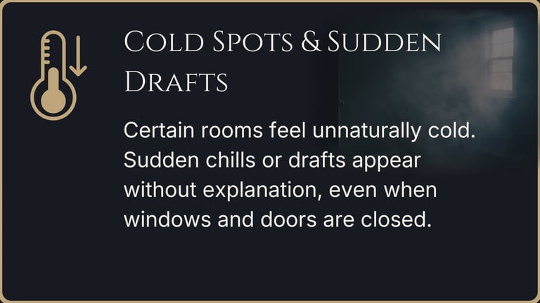 Cold spots and sudden unexplained drafts inside a dark room