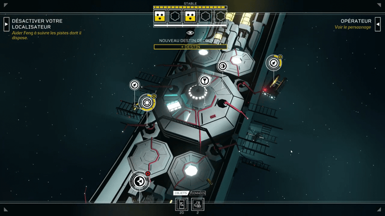 Ecran de navigation du jeu Citizen Sleeper