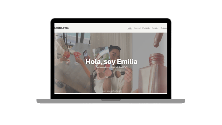 a laptop screen showing a woman in a white dress