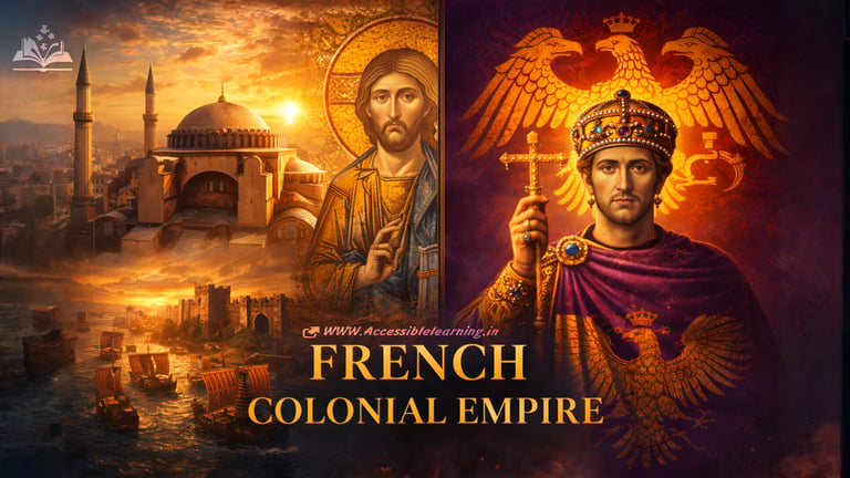Byzantine art collage featuring Jesus Christ, a Roman Emperor, and the Hagia Sophia at sunset.