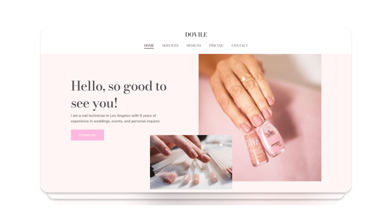 Responsive nail salon site with vibrant images, clear menus, and user-friendly layout.