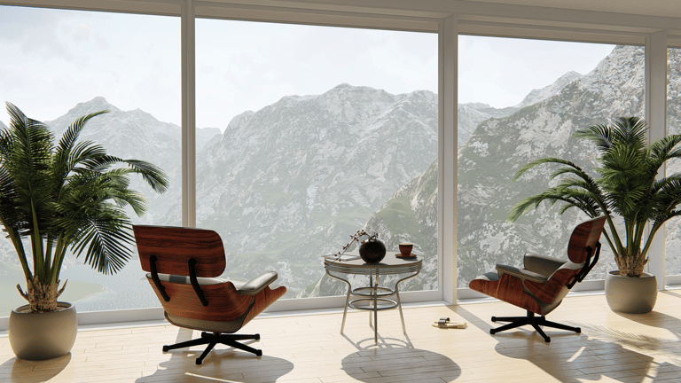 Intérieur d'appartement, aménagement  épuré et harmonieux