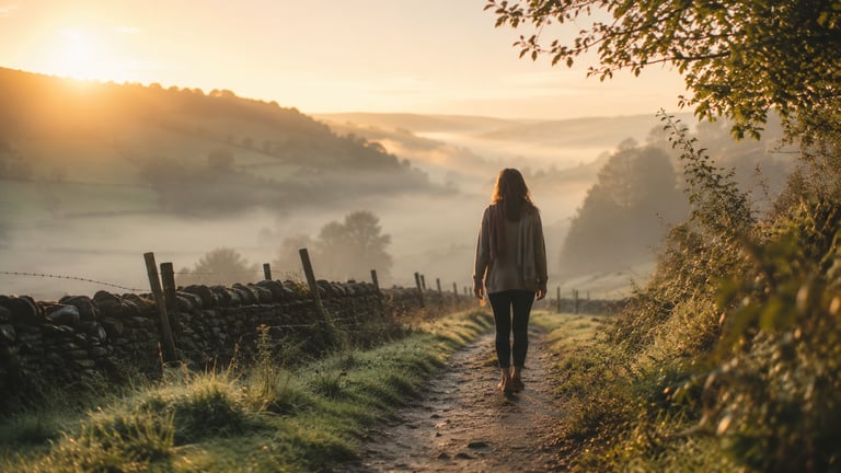 Person peacefully reflecting outdoors after emotional healing from grief